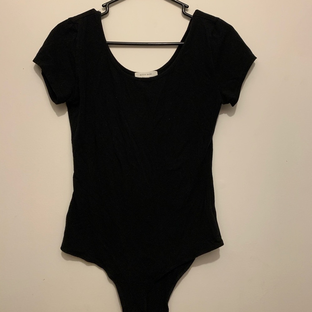 Short Sleeve Black Crewneck Bodysuit